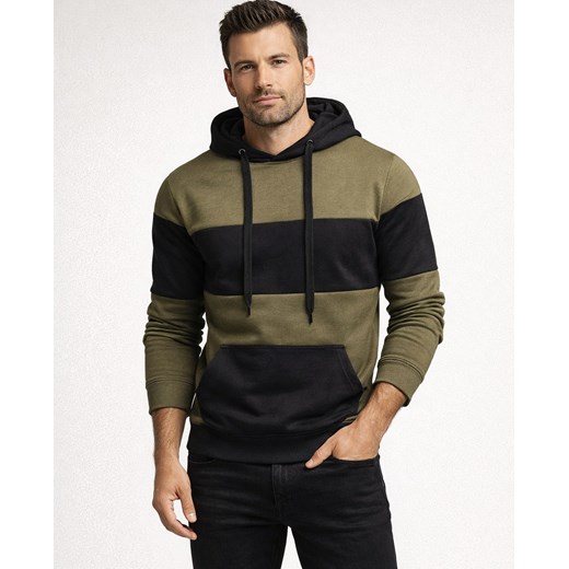 Bluza męska zielona z kapturem Recea ze sklepu Recea.pl w kategorii Bluzy męskie - zdjęcie 188226747