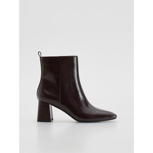 Reserved - Botki na obcasie - mahoniowy ze sklepu Reserved w kategorii Botki - zdjęcie 188229829