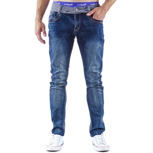 Spodnie (ux0279) dstreet niebieski bawełna