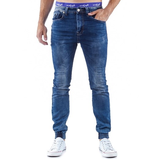 Spodnie Joggery męskie (ux0285) dstreet niebieski bawełna