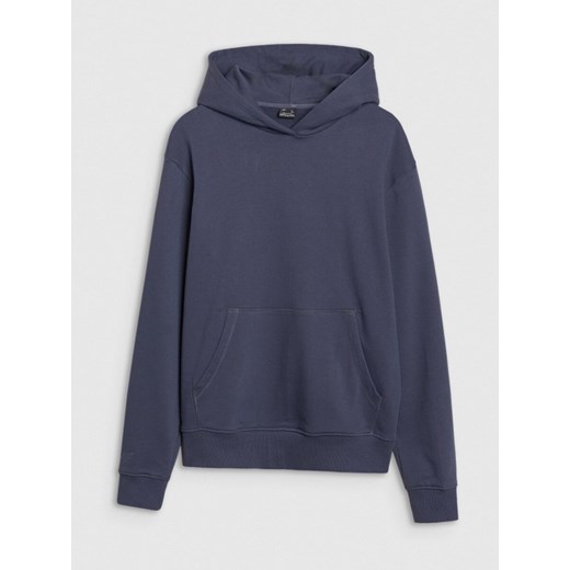 Męska bluza dresowa nierozpinana z kapturem 4F 4FWSS25TSWSM1749 - granatowa ze sklepu Sportstylestory.com w kategorii Bluzy męskie - zdjęcie 188244366