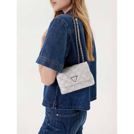 Torebka Guess Giully II Mini HWQM96 73740 Srebrny ze sklepu eobuwie.pl w kategorii Kopertówki - zdjęcie 188250425