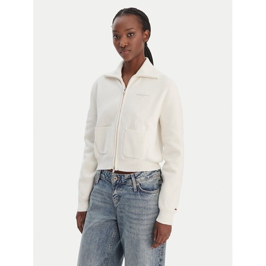 Tommy Jeans Bluza Cozy Sript DW0DW22029 Écru Regular Fit ze sklepu MODIVO w kategorii Bluzy damskie - zdjęcie 188256359