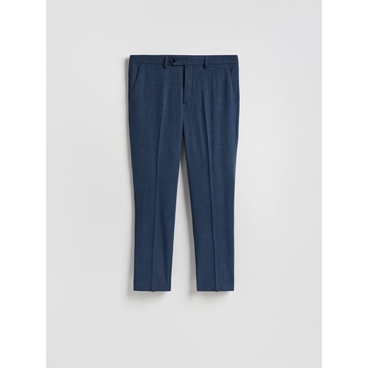Reserved - Garniturowe spodnie slim fit - granatowy ze sklepu Reserved w kategorii Spodnie męskie - zdjęcie 188279626