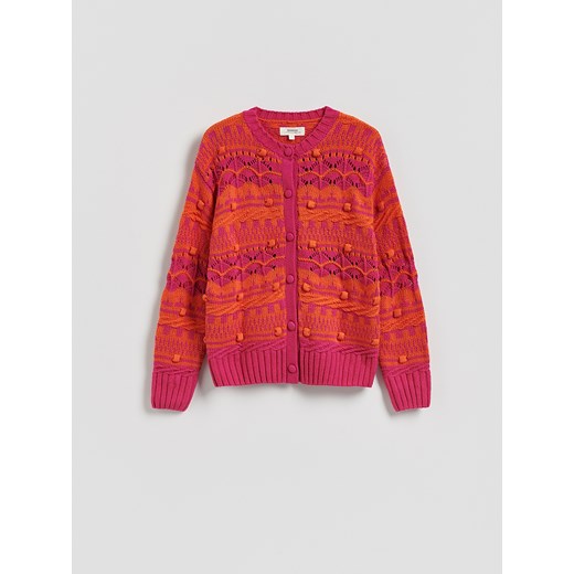 Reserved - Wzorzysty kardigan z bawełną - wielobarwny Reserved S Reserved