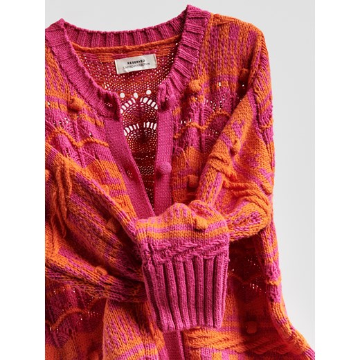 Reserved - Wzorzysty kardigan z bawełną - wielobarwny Reserved XS Reserved