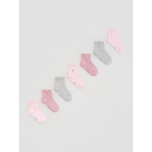 Reserved - Skarpetki 7 pack - pastelowy róż Reserved 22/24 Reserved