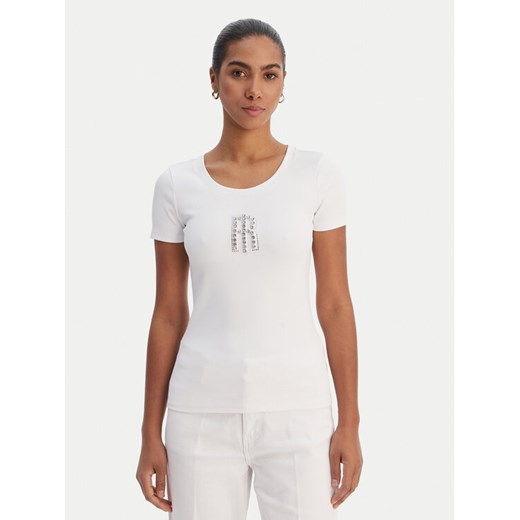 Fracomina T-Shirt FP26ST3001J42701 Biały Slim Fit ze sklepu MODIVO w kategorii Bluzki damskie - zdjęcie 188287138