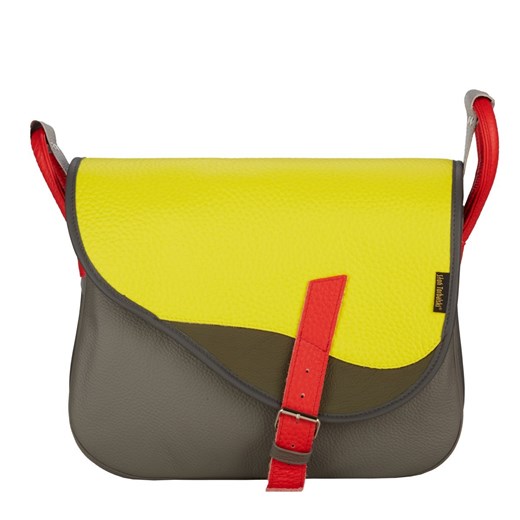 popielato żółta torebka damska skórzana listonoszka na ramię Freshman ze sklepu Słoń Torbalski w kategorii Listonoszki - zdjęcie 188289345