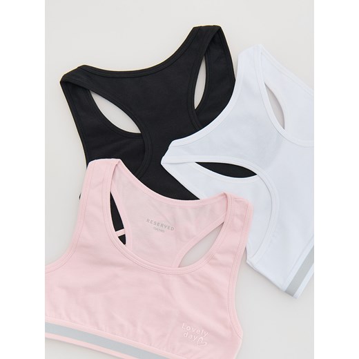 Reserved - Bawełniany top 3 pack - biały Reserved 146/152 (10-11 lat) Reserved