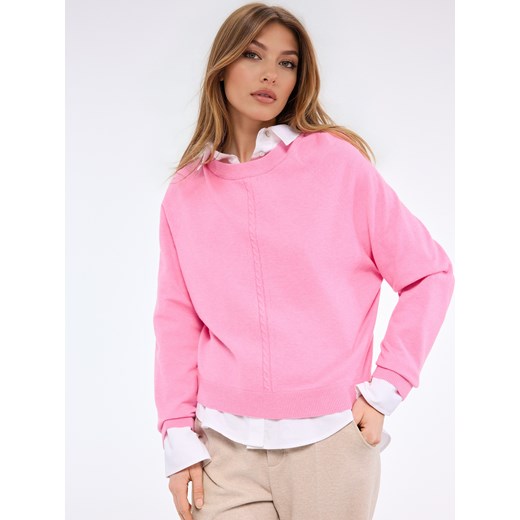 Mohito - Różowy sweter basic - różowy ze sklepu Mohito w kategorii Swetry damskie - zdjęcie 188291108