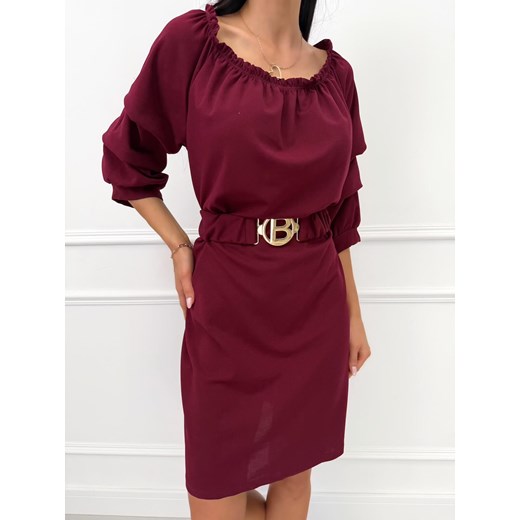 Bordowa Sukienka Hiszpanka ze sklepu ModnaKiecka.pl w kategorii Sukienki - zdjęcie 188326457