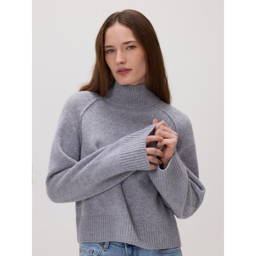 Reserved - Wełniany sweter z golfem - jasnoszary ze sklepu Reserved w kategorii Swetry damskie - zdjęcie 188326719