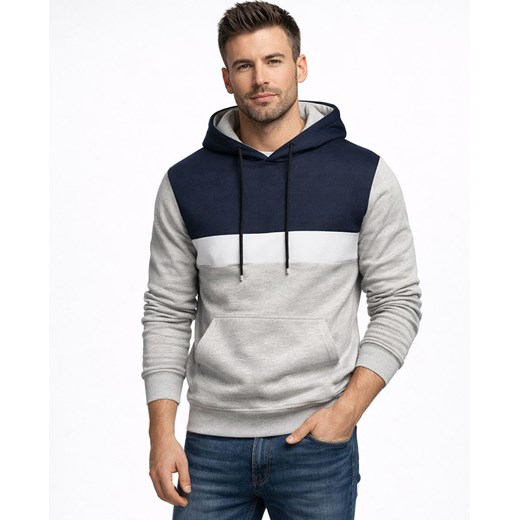 Bluza męska szara z kapturem Recea ze sklepu Recea.pl w kategorii Bluzy męskie - zdjęcie 188330696