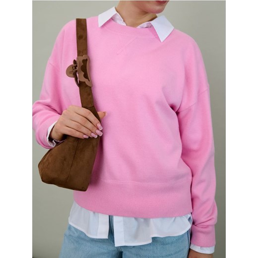 Sinsay - Sweter basic z wiskozą - różowy ze sklepu Sinsay w kategorii Swetry damskie - zdjęcie 188332345