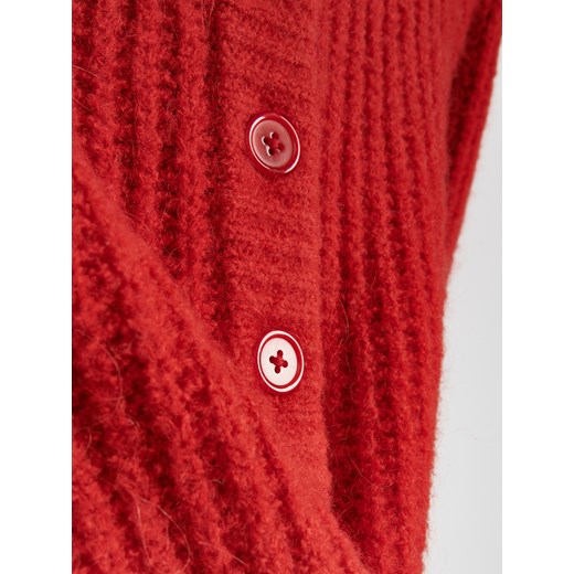 Reserved - Kardigan z bufiastymi rękawami - czerwony Reserved S Reserved