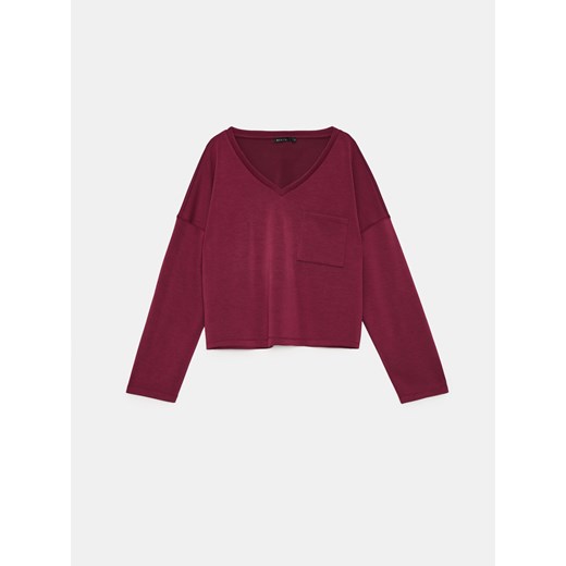 Mohito - Czekoladowa bluza z dodatkiem modalu - kasztanowy ze sklepu Mohito w kategorii Bluzy damskie - zdjęcie 188360416