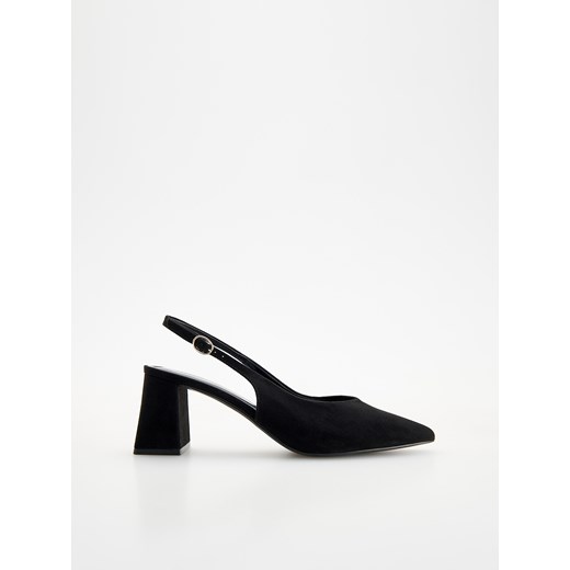 Reserved - Czółenka z odkrytą piętą - czarny Reserved 36 okazyjna cena Reserved