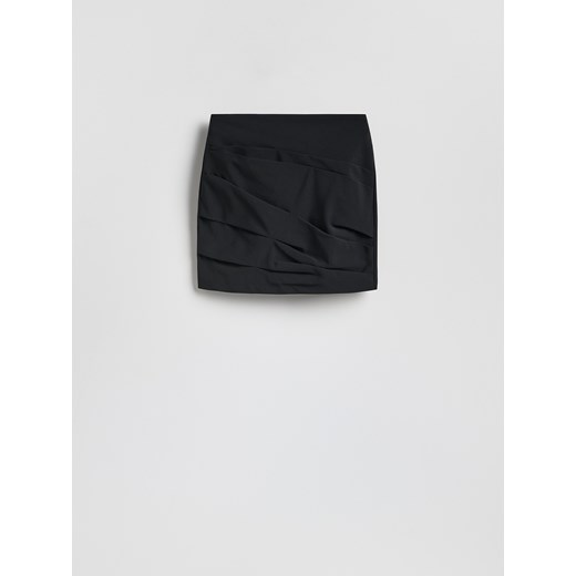 Reserved - Spódnica z drapowaniem - czarny ze sklepu Reserved w kategorii Spódnice - zdjęcie 188377329