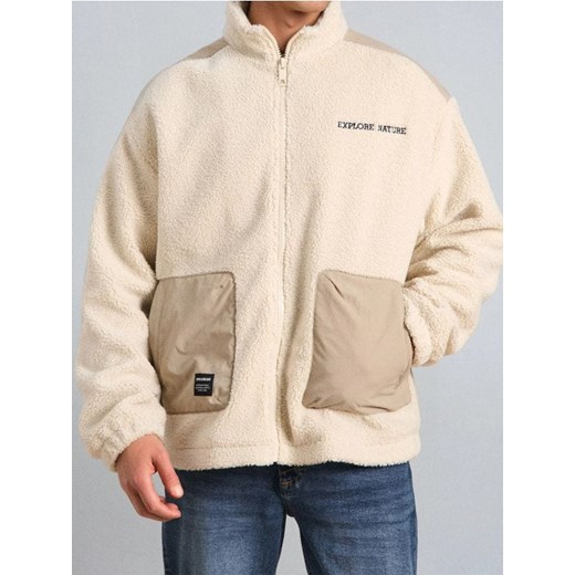 Sinsay - Bluza crewneck - beżowy Sinsay XS okazja Sinsay