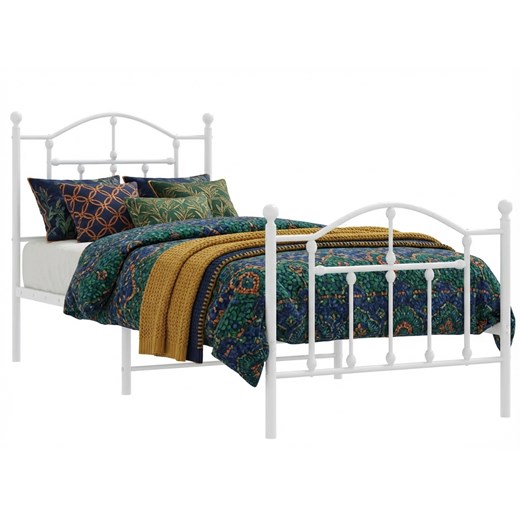 Białe metalowe łóżko industrialne 90x200 cm R5-E48 ze sklepu Edinos.pl w kategorii Łóżka i materace - zdjęcie 188378397