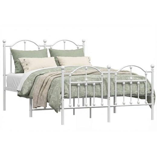 Białe metalowe łóżko industrialne 120x200 cm R2-H80 ze sklepu Edinos.pl w kategorii Łóżka i materace - zdjęcie 188378398