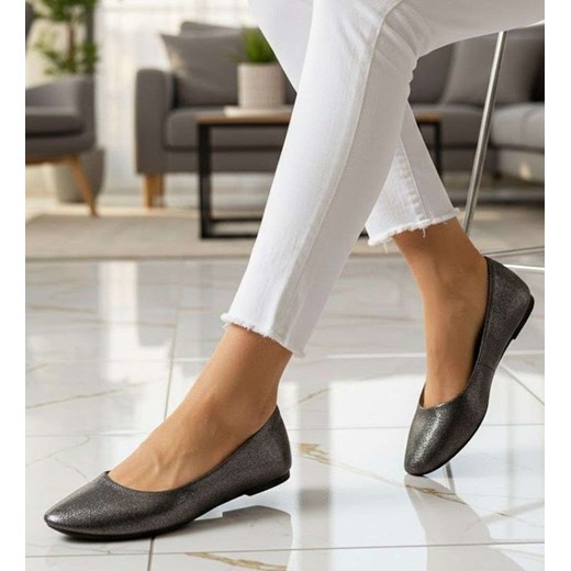 Lśniące baleriny damskie /E1-2 13122 196/ ze sklepu Pantofelek24.pl w kategorii Balerinki - zdjęcie 188380239