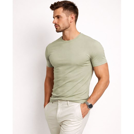 T-shirt premium bawełniany jasny zielony Recea ze sklepu Recea.pl w kategorii T-shirty męskie - zdjęcie 188384906