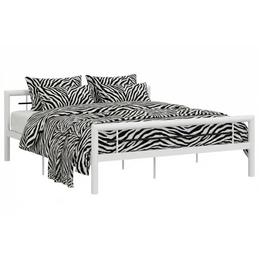 Duże białe metalowe łózko 180x200 cm S6-F95 ze sklepu Edinos.pl w kategorii Łóżka i materace - zdjęcie 188385436