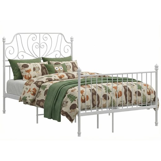 Białe industrialne łóżko metalowe 120x200 cm N0-B92 ze sklepu Edinos.pl w kategorii Łóżka i materace - zdjęcie 188385437