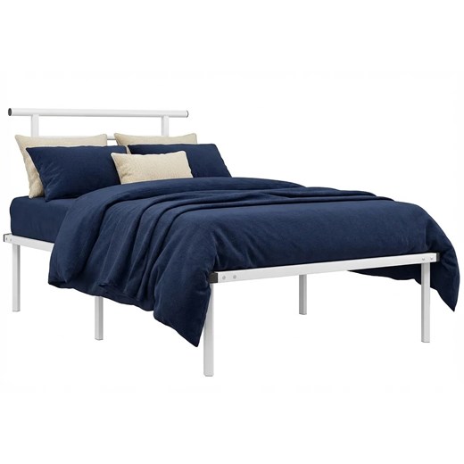 Metalowe łóżko pojedyncze w kolorze białym 90x200 cm S4-H36 ze sklepu Edinos.pl w kategorii Łóżka i materace - zdjęcie 188385448