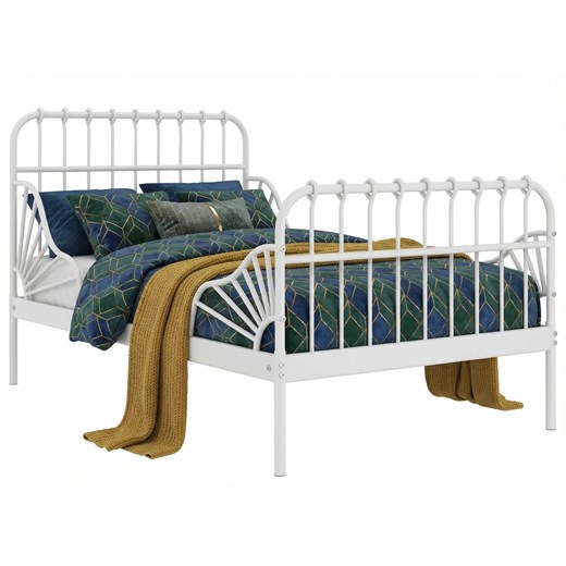 Białe metalowe łóżko rosnące z dzieckiem rozsuwane 80x130/200 cm K9-T61 ze sklepu Edinos.pl w kategorii Łóżka dziecięce - zdjęcie 188385449