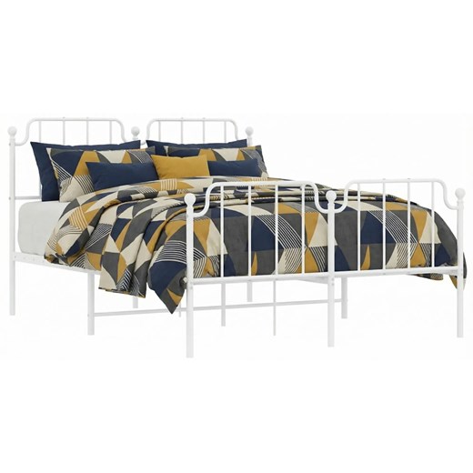 Industrialne białe łóżko metalowe z zagłówkiem 120x200 cm F2-T43 ze sklepu Edinos.pl w kategorii Łóżka i materace - zdjęcie 188385455