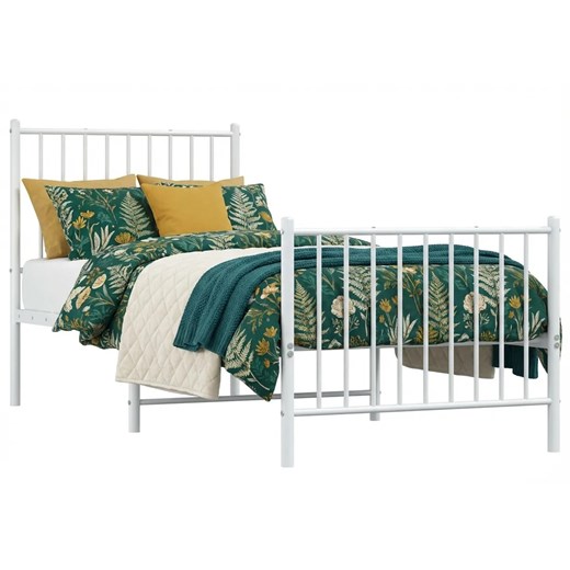 Białe pojedyncze łóżko metalowe 80x200 cm M9-Z32 ze sklepu Edinos.pl w kategorii Łóżka i materace - zdjęcie 188385456