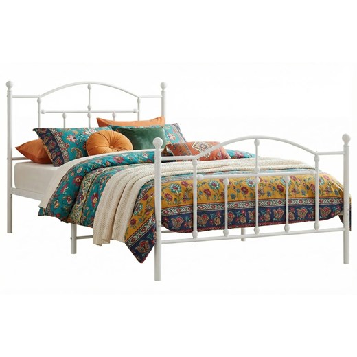 Białe metalowe łóżko pojedyncze 100x200 cm C2-E82 ze sklepu Edinos.pl w kategorii Łóżka i materace - zdjęcie 188385459