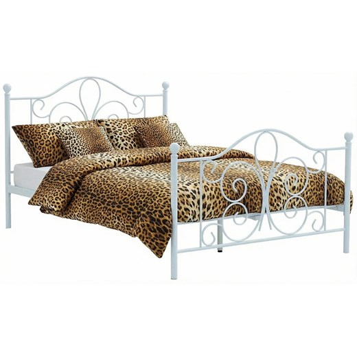 Białe metalowe łóżko 140 x 200 cm  G0-Z33 ze sklepu Edinos.pl w kategorii Łóżka i materace - zdjęcie 188385466