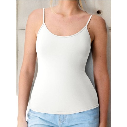 Sinsay - Jednolita koszulka na ramiączkach - kremowy Sinsay XL promocja Sinsay