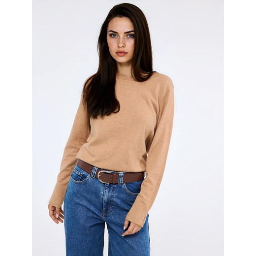 Mohito - Beżowy sweter basic - beżowy ze sklepu Mohito w kategorii Swetry damskie - zdjęcie 188405346