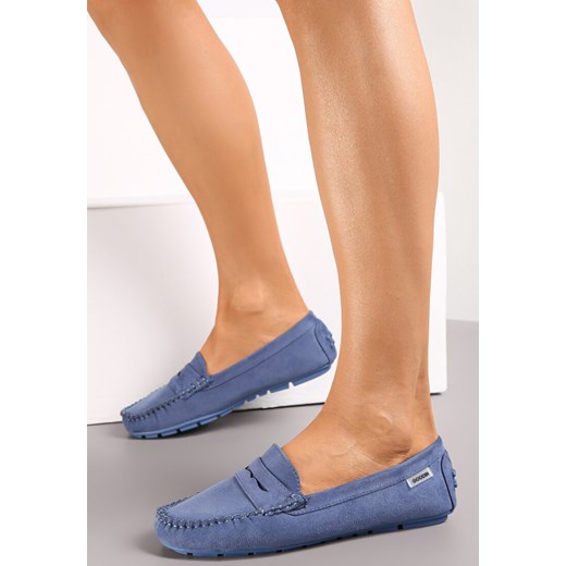 Niebieskie Mokasyny Euthophai ze sklepu born2be.pl w kategorii Mokasyny damskie - zdjęcie 188405745