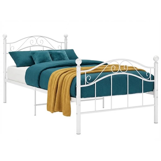 Białe loftowe łóżko z metalu 100x200 cm C0-Z90 ze sklepu Edinos.pl w kategorii Łóżka i materace - zdjęcie 188406187