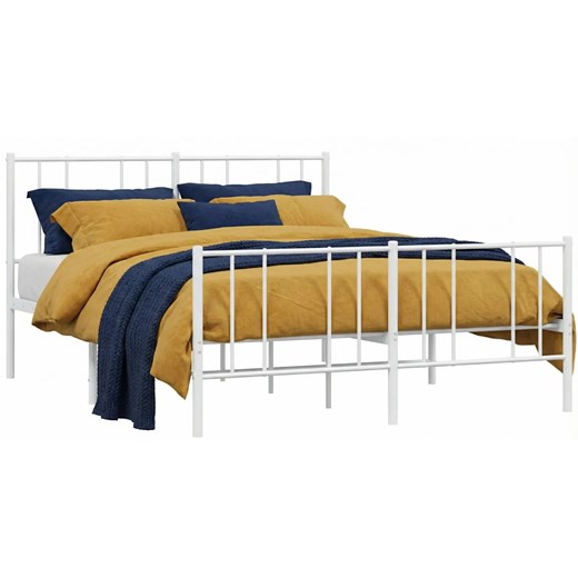 Białe pojedyncze łóżko metalowe 90x200 cm B3-K51 ze sklepu Edinos.pl w kategorii Łóżka i materace - zdjęcie 188406215