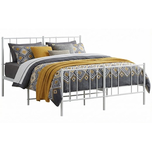 Białe metalowe łóżko w stylu loft 120x200 cm R1-F85 ze sklepu Edinos.pl w kategorii Łóżka i materace - zdjęcie 188406216