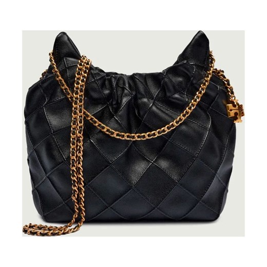 TORY BURCH Skórzane hobo Fleming Mini ze sklepu Gomez Fashion Store w kategorii Torebki hobo - zdjęcie 188409389