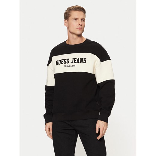 Guess Jeans Bluza M4BQ39 K9V31 Czarny Classic Fit ze sklepu MODIVO w kategorii Bluzy męskie - zdjęcie 188412328