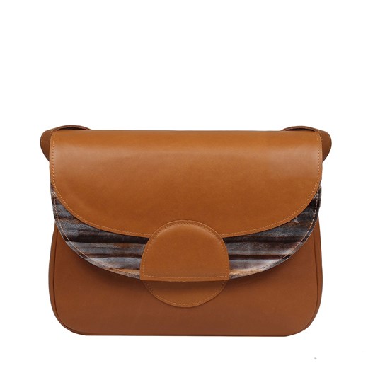 brązowa torebka damska skórzana na ramię Rainbow ze sklepu Słoń Torbalski w kategorii Listonoszki - zdjęcie 188412956