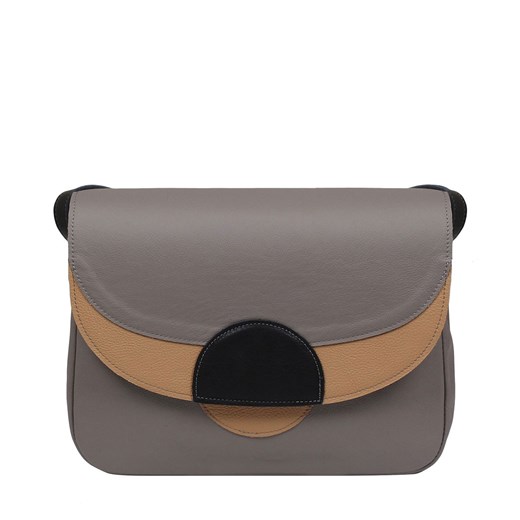 popielata torebka damska  skórzana na ramię Rainbow ze sklepu Słoń Torbalski w kategorii Listonoszki - zdjęcie 188412959