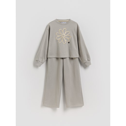 Reserved - Bawełniany komplet - jasnoszary ze sklepu Reserved w kategorii Bluzy dziewczęce - zdjęcie 188413525