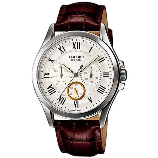ZEGAREK CASIO MTP-E301L-7BV - 3 LATA GWARANCJI, WYSYŁKA GRATIS !!! happytime-com-pl bezowy elegancki