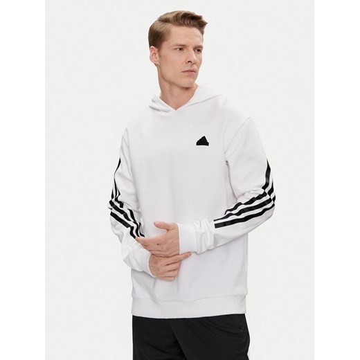 adidas Bluza Future Icons 3-Stripes Hoodie IC6720 Biały Regular Fit ze sklepu MODIVO w kategorii Bluzy męskie - zdjęcie 188419178