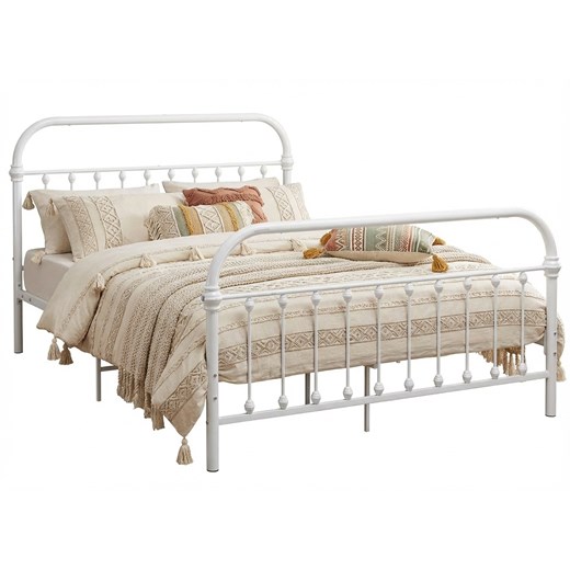 Białe łóżko w stylu loftowym 160x200 cm W5-L34 ze sklepu Edinos.pl w kategorii Łóżka i materace - zdjęcie 188426149